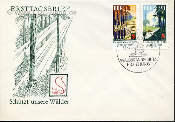 Ersttagsbrief DDR Mi-Nr: 1463-1464, Waldschutz