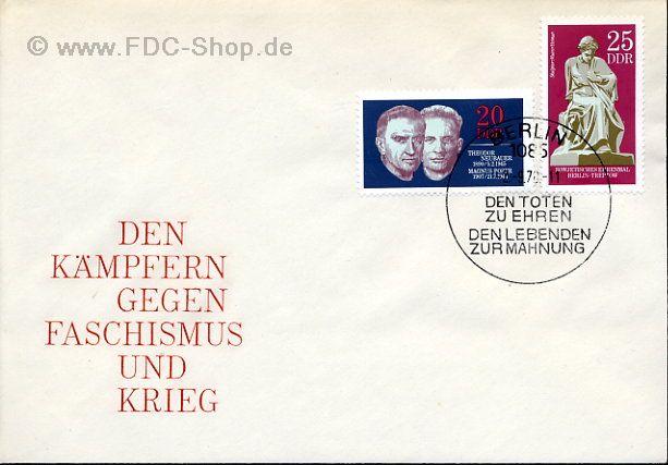 Ersttagsbrief DDR Mi-Nr: 1603-1604, Widerstandskämpfer, Internationale Mahn- und Gedenkstätten