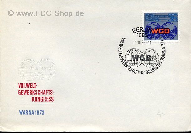 Ersttagsbrief DDR Mi-Nr: 1885, Weltgewerkschaftskongreß, Warna