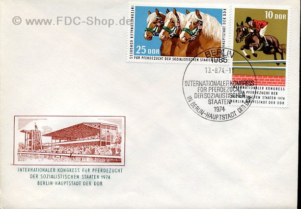 Ersttagsbrief DDR Mi-Nr: 1969+1971, Internationaler Kongreß für Pferdezuch der sozialistischen Staaten, Berlin