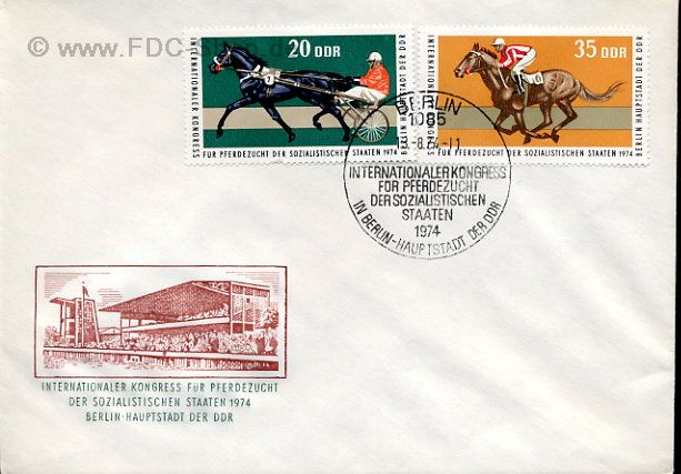 Ersttagsbrief DDR Mi-Nr: 1970+1972, Internationaler Kongreß für Pferdezuch der sozialistischen Staaten, Berlin