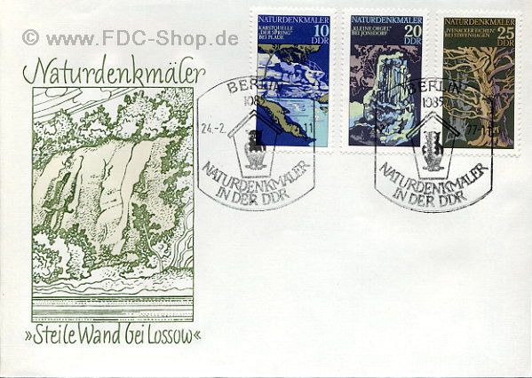 Ersttagsbrief DDR Mi-Nr: 2203-2205, Naturdenkmäler