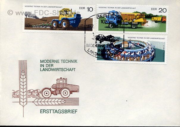 Ersttagsbrief DDR Mi-Nr: 2236+2237+2240, Moderne Technik der Landwirtschaft