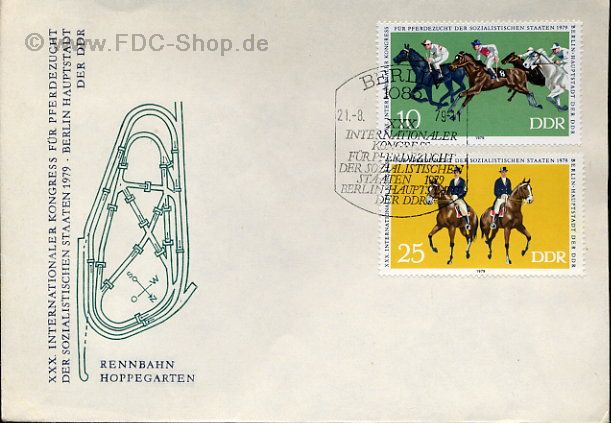 Ersttagsbrief DDR Mi-Nr: 2449-2450, Internationaler Kongreß für Pferdezucht