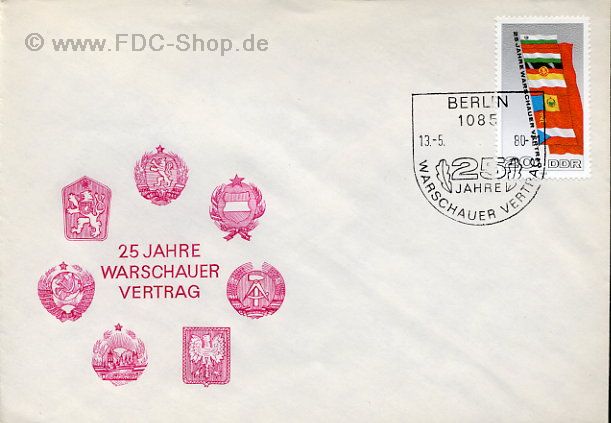Ersttagsbrief DDR Mi-Nr: 2507, 25 Jahre Warschauer Vertrag