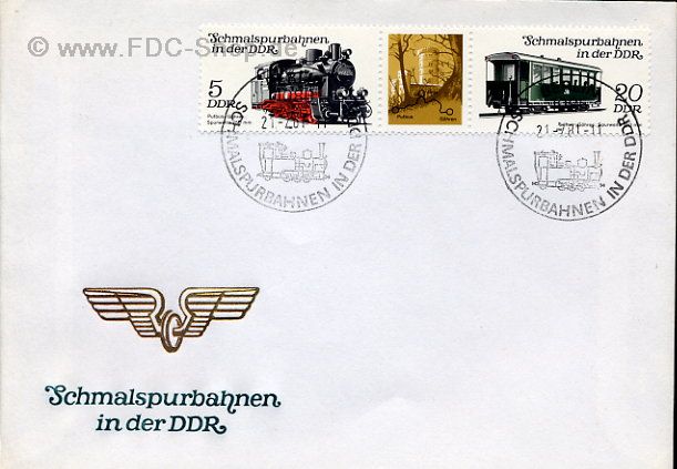 Ersttagsbrief DDR Mi-Nr: 2630+2632, Schmalspurbahnen