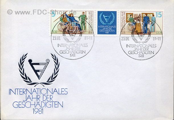 Ersttagsbrief DDR Mi-Nr: 2621-2622, Internationale Jahr der Behinderten
