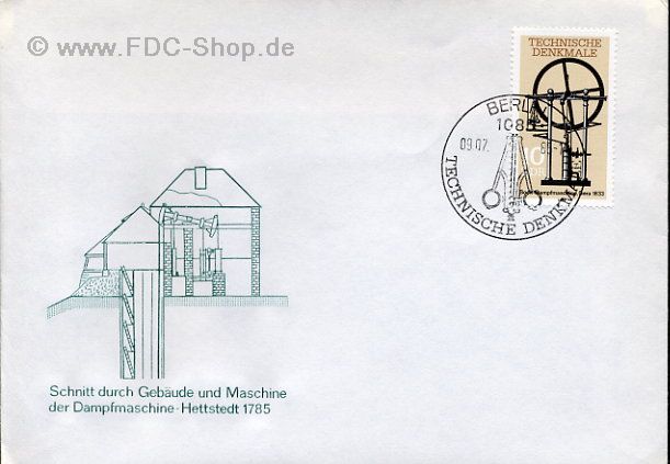 Ersttagsbrief DDR Mi-Nr: 2957, Technische Denkmale; Dampfmaschinen
