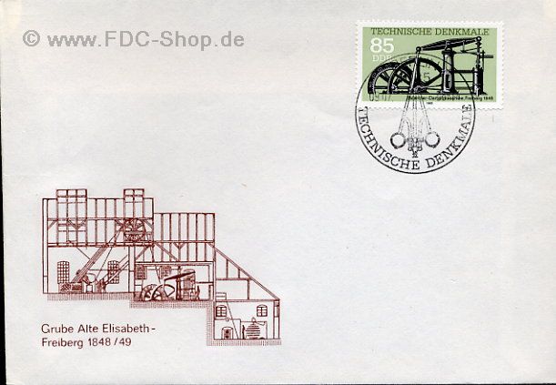 Ersttagsbrief DDR Mi-Nr: 2958, Technische Denkmale; Dampfmaschinen