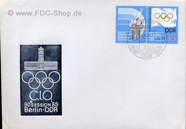 Ersttagsbrief DDR Mi-Nr: 2949, Session des Internationalen Olympischen Komitees (IOC), Berlin