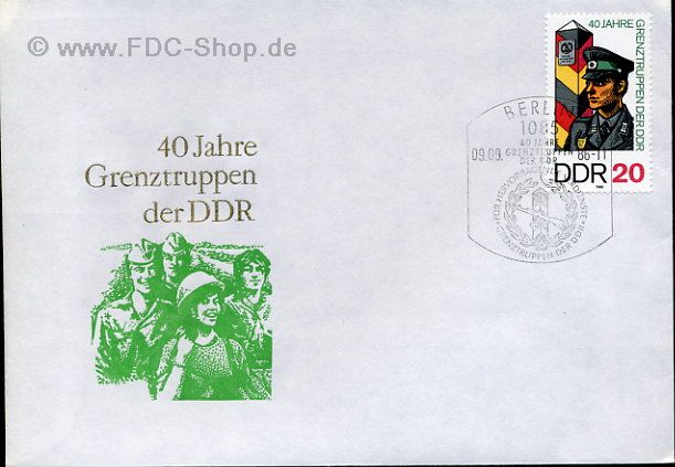 Ersttagsbrief DDR Mi-Nr: 3048, 40 Jahre Grenztruppen