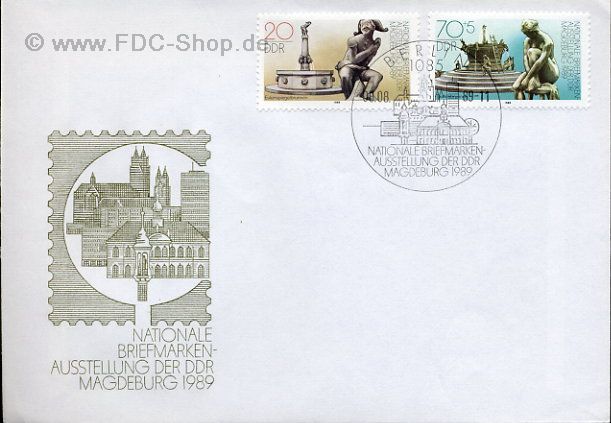 Ersttagsbrief DDR Mi-Nr: 3265-3266, Nationale Briefmarkenausstellung, Magdeburg
