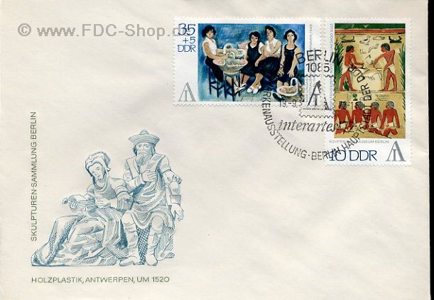 Ersttagsbrief DDR Mi-Nr: 1785+1788, Internationale Briefmarkenausstellung "Interartes", Berlin