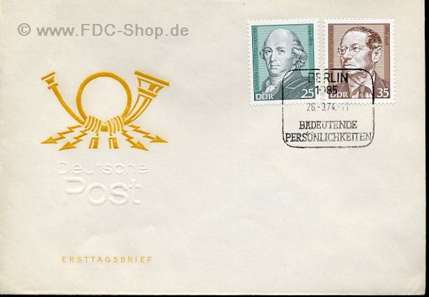Ersttagsbrief DDR Mi-Nr: 1944-1945, Bedeutende Persönlichkeiten