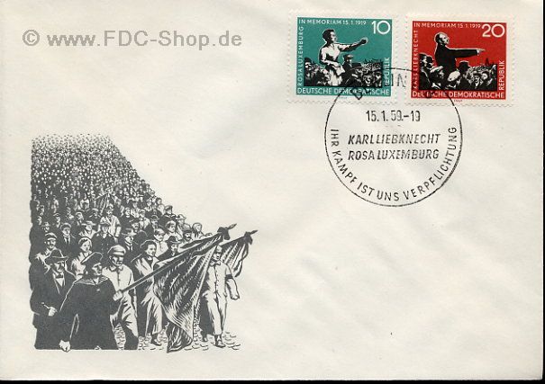 Ersttagsbrief DDR Mi-Nr: 674-675, 40. Todestag von Rosa Luxemburg und Karl Liebknecht