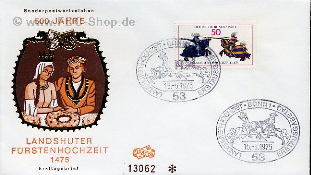 Ersttagsbrief BUND Mi-Nr: 844, 500 Jahre Landshuter Fürstenhochzeit