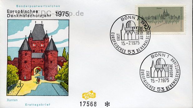 Ersttagsbrief BUND Mi-Nr: 863, Europäisches Denkmalschutzjahr
