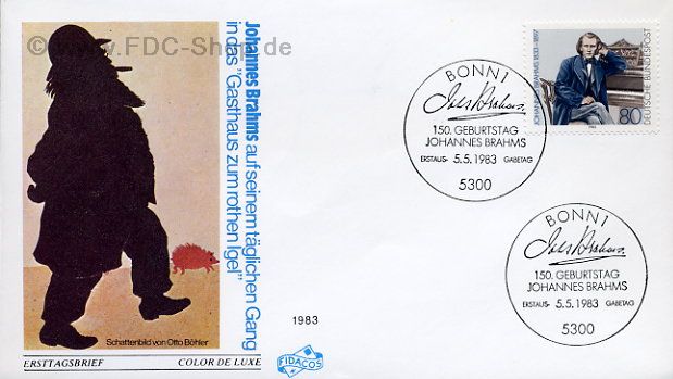 Ersttagsbrief BUND Mi-Nr: 1177, 150. Geburtstag von Johannes Brahms
