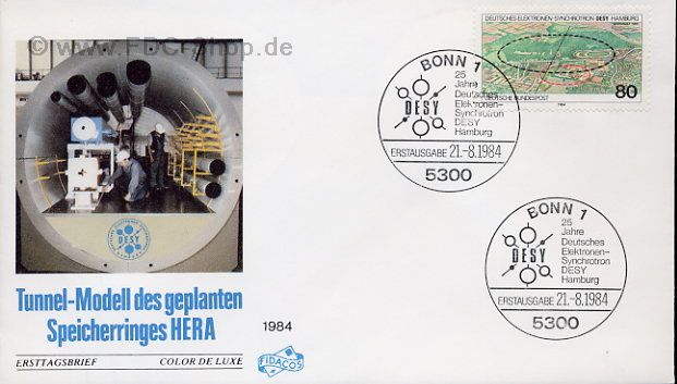 Ersttagsbrief BUND Mi-Nr: 1221, 25 Jahre Deutsches Elektronen-Synchrotron (DESY), Hamburg
