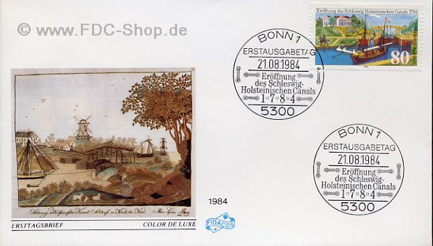 Ersttagsbrief BUND Mi-Nr: 1223, 200. Jahrestag der Eröffnung des Schleswig-Holsteinischen Canals