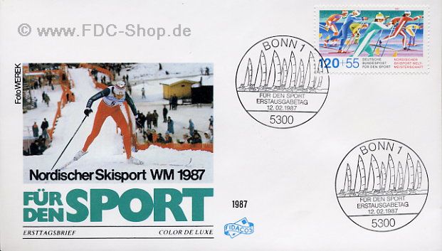 Ersttagsbrief BUND Mi-Nr: 1311, Sporthilfe: Nordische Ski-Weltmeisterschaften, Oberstdorf