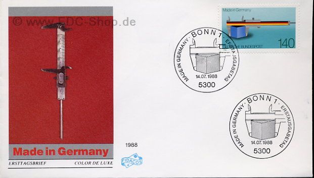 Ersttagsbrief BUND Mi-Nr: 1378, 100 Jahre Herkunftsbezeichnung "Made in Germany"