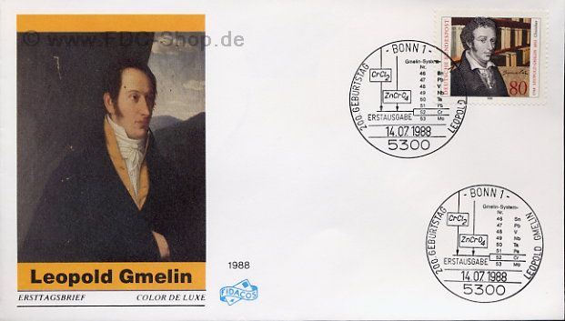 Ersttagsbrief BUND Mi-Nr: 1377, 200. Geburtstag von Leopold Gmelin