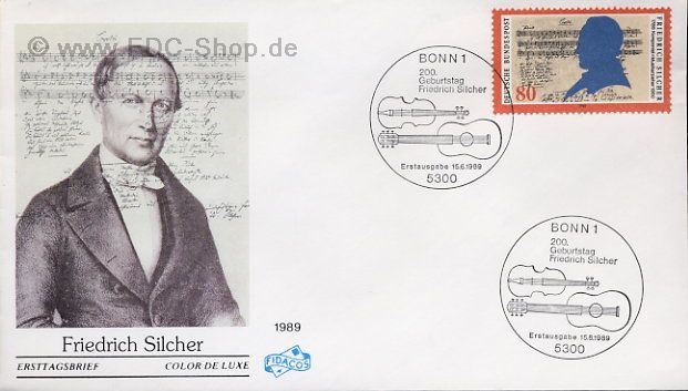 Ersttagsbrief BUND Mi-Nr: 1425, 200. Geburtstag von Friedrich Silcher
