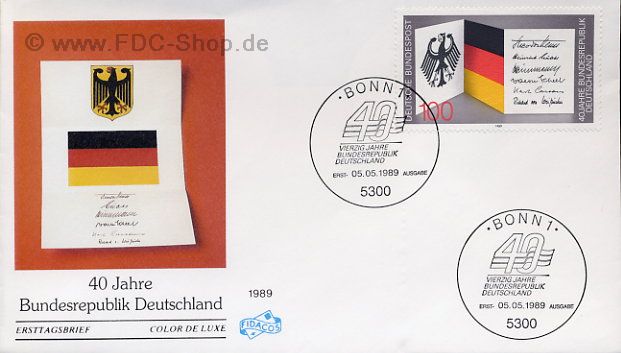 Ersttagsbrief BUND Mi-Nr: 1421, 40 Jahre Bundesrepublik Deutschland