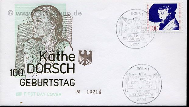 Ersttagsbrief BUND Mi-Nr: 1483, 100. Geburtstag von Käthe Dorsch