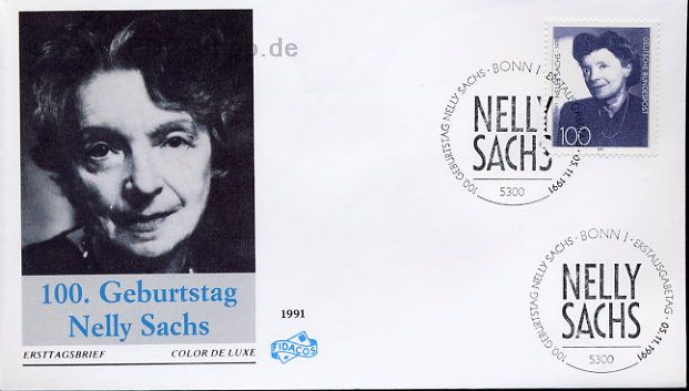Ersttagsbrief BUND Mi-Nr: 1575, 100. Geburtstag von Nelly Sachs