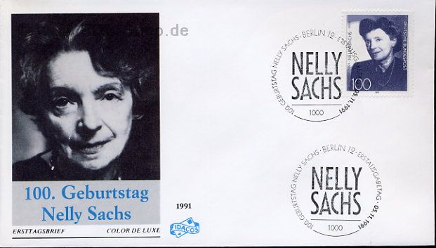 Ersttagsbrief BUND Mi-Nr: 1575, 100. Geburtstag von Nelly Sachs (Stempel Berlin)