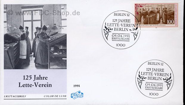 Ersttagsbrief BUND Mi-Nr: 1521, 125 Jahre Lette-Verein, Berlin
