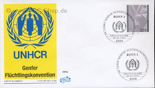 Ersttagsbrief BUND Mi-Nr: 1544, 40 Jahre Genfer Flüchtlingskonvention
