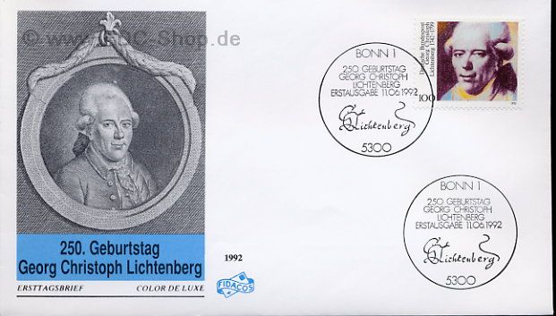 Ersttagsbrief BUND Mi-Nr: 1616, 250. Geburtstag von Georg Christoph Lichtenberg