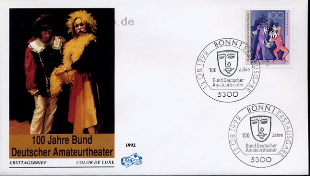 Ersttagsbrief BUND Mi-Nr: 1626, 100 Jahre Bund Deutscher Amateurtheater