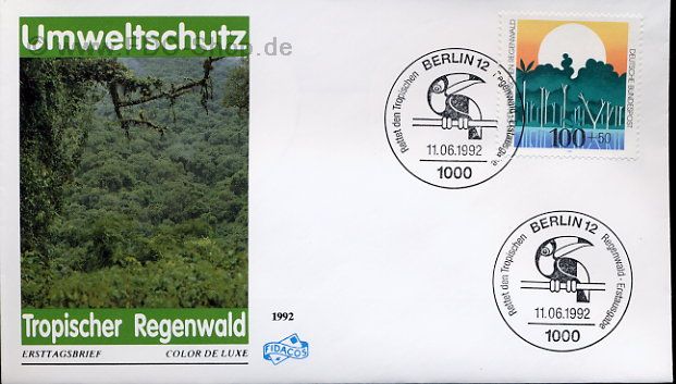 Ersttagsbrief BUND Mi-Nr: 1615, Umweltschutz: Rettet den tropischen Regenwald