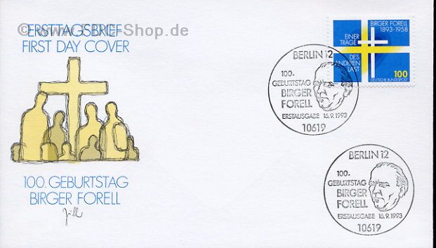 Ersttagsbrief BUND Mi-Nr: 1693, 100. Geburtstag von Birger Forell (1893-1958)