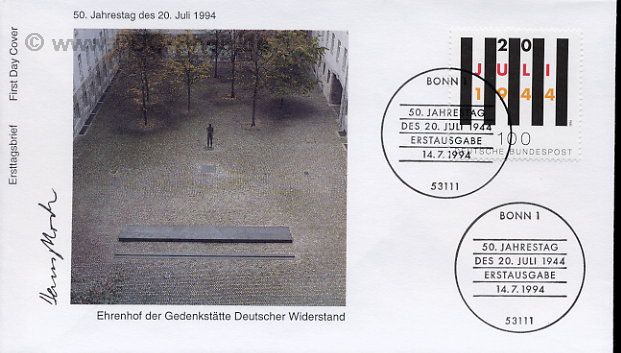 Ersttagsbrief BUND Mi-Nr: 1741, 50. Jahrestag des Attentats auf Adolf Hitler