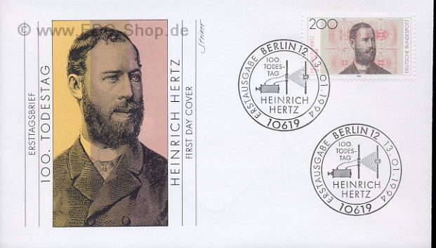Ersttagsbrief BUND Mi-Nr: 1710, 100. Todestag von Heinrich Hertz