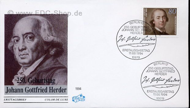 Ersttagsbrief BUND Mi-Nr: 1747, 250. Geburtstag von Johann Gottfried Herder