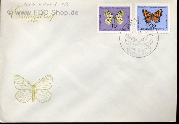Ersttagsbrief DDR Mi-Nr: 1005+1008, Schmetterlinge