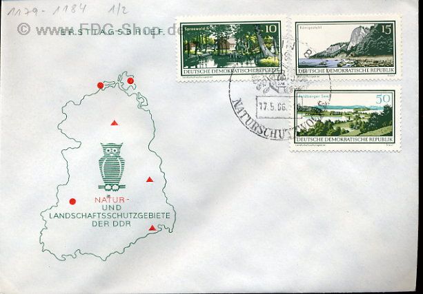 Ersttagsbrief DDR Mi-Nr: 1179+1180+1184, Natur- und Landschaftsschutzgebiete