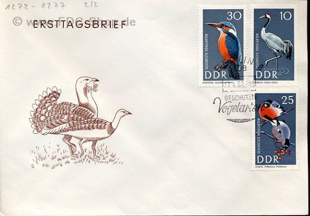 Ersttagsbrief DDR Mi-Nr: 1273+1275+1276, Geschützte Vögel