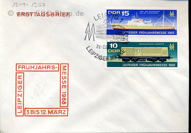 Ersttagsbrief DDR Mi-Nr: 1349-1350, Leipziger Frühjahrsmesse