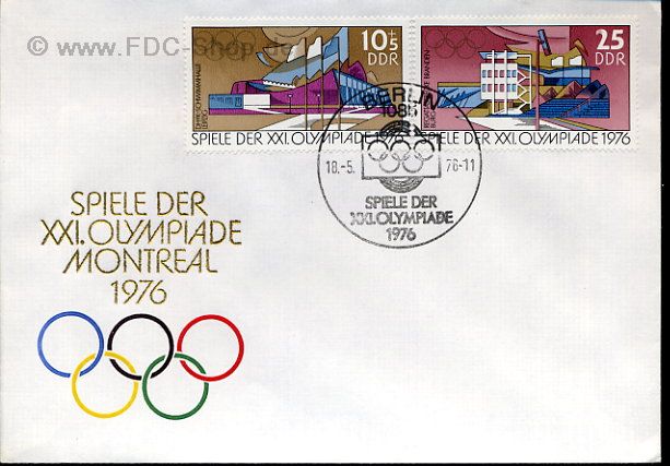 Ersttagsbrief DDR Mi-Nr: 2127+2129, Olympische Sommerspiele, Montreal