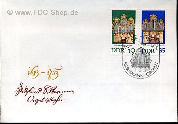 Ersttagsbrief DDR Mi-Nr: 2111+2113, Silbermann-Orgeln