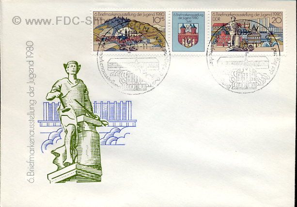 Ersttagsbrief DDR Mi-Nr: 2532-2533, Briefmarkenausstellung der Jugend, Zella-Mehlis