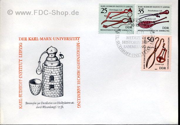 Ersttagsbrief DDR Mi-Nr: 2642-2644, Karl-Sudhoff-Institut, Leipzig: Medizinhistorische Sammlung