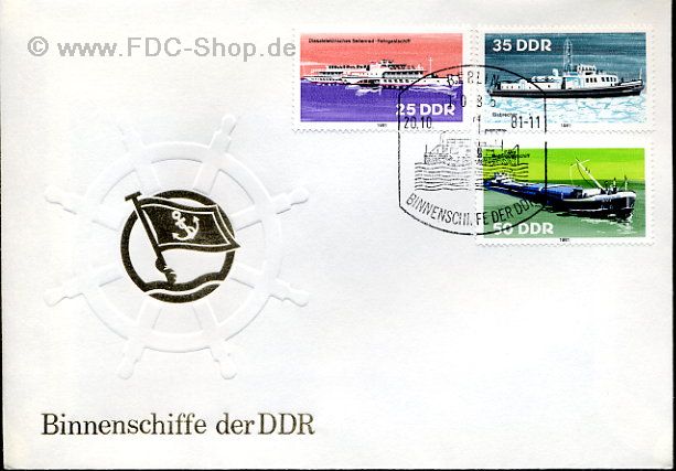 Ersttagsbrief DDR Mi-Nr: 2653-2655, Binnenschiffe